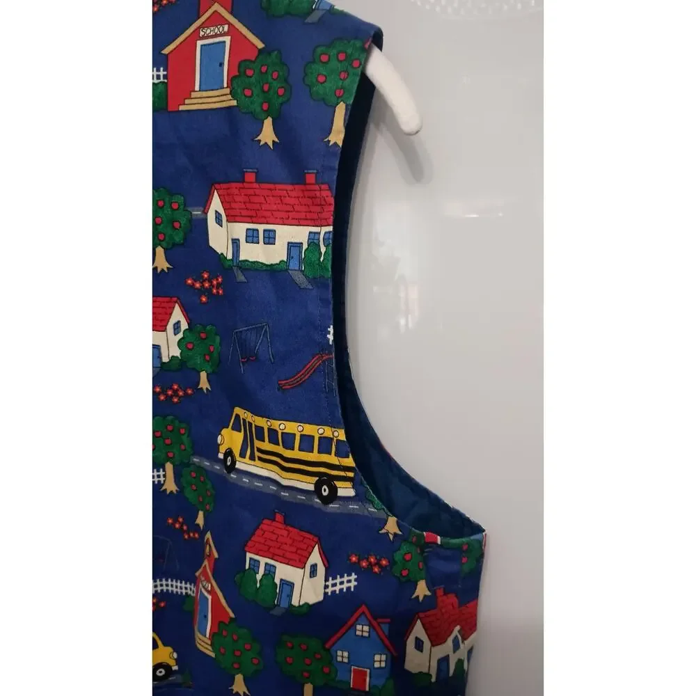 Vintage handmade vest teacher core grandpa core blue M/L specialized button - Picture 10 of 10